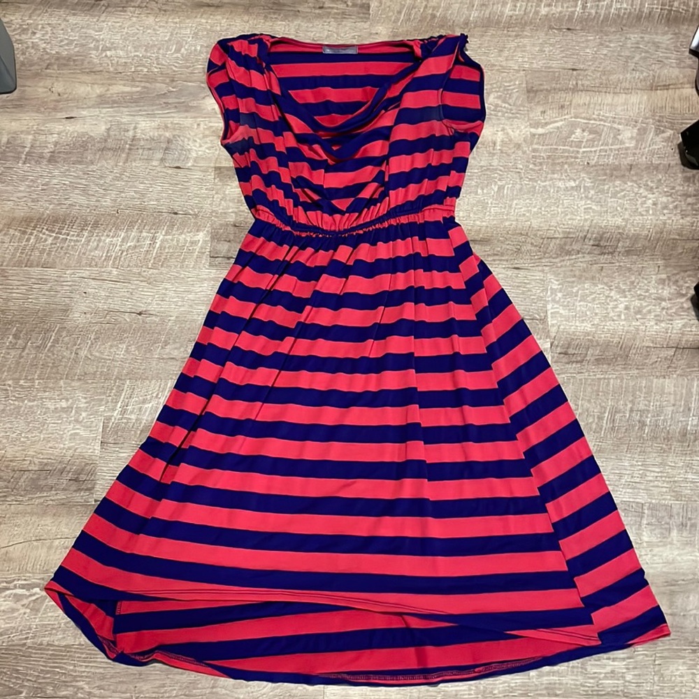 Olivia Moon high low striped dress
